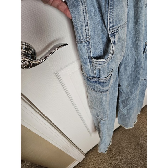 Anthropologie Pilcro Womens Blue Denim Overalls, Painter, Raw Hem, Boho, Sz. 29 - Picture 9 of 14